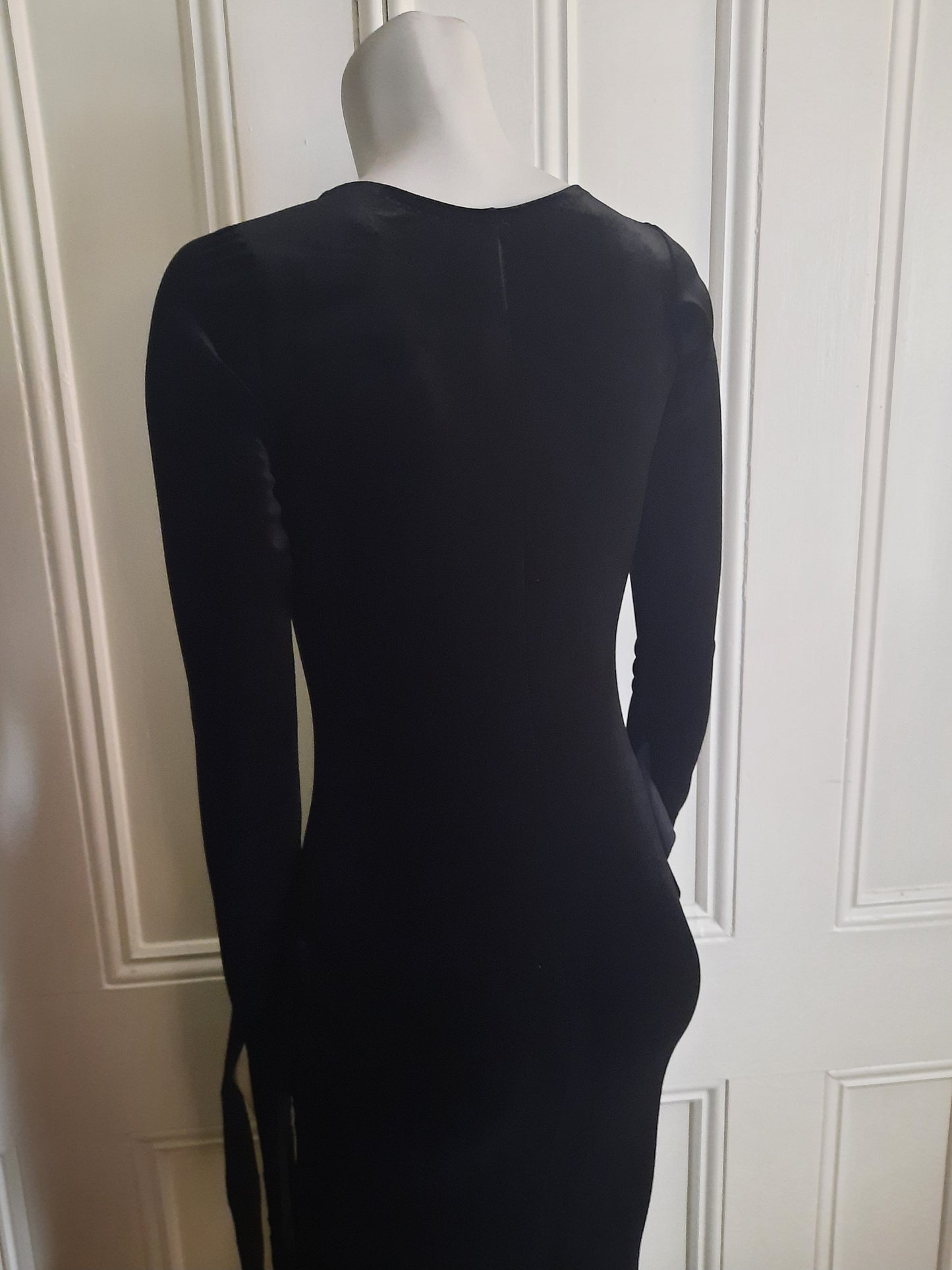 Vintage style 1960s stretch velvet/crush velvet Moriticia Inspired gown with customizable neckline