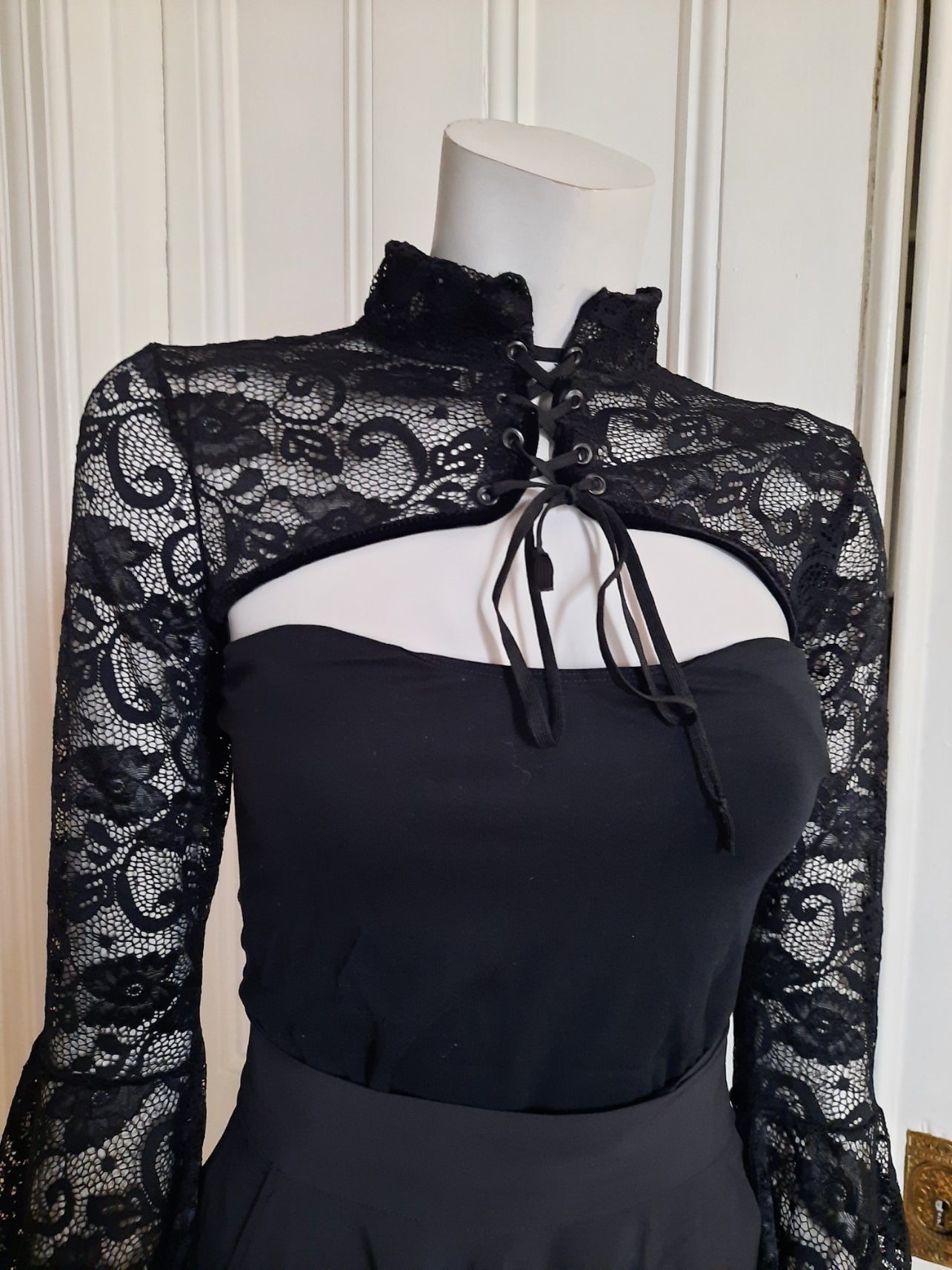 Shadow Sleeves Sheer Black lace Shrug Big sleeve Witch Topper
