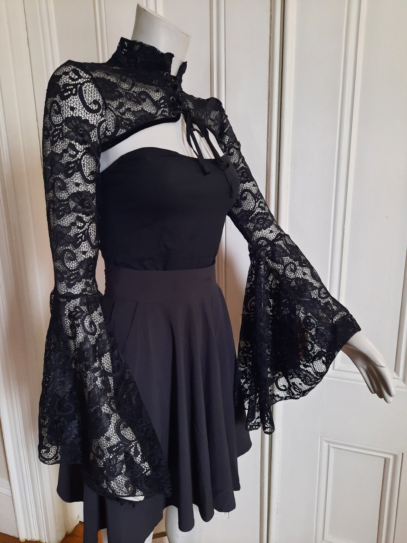 Shadow Sleeves Sheer Black lace Shrug Big sleeve Witch Topper