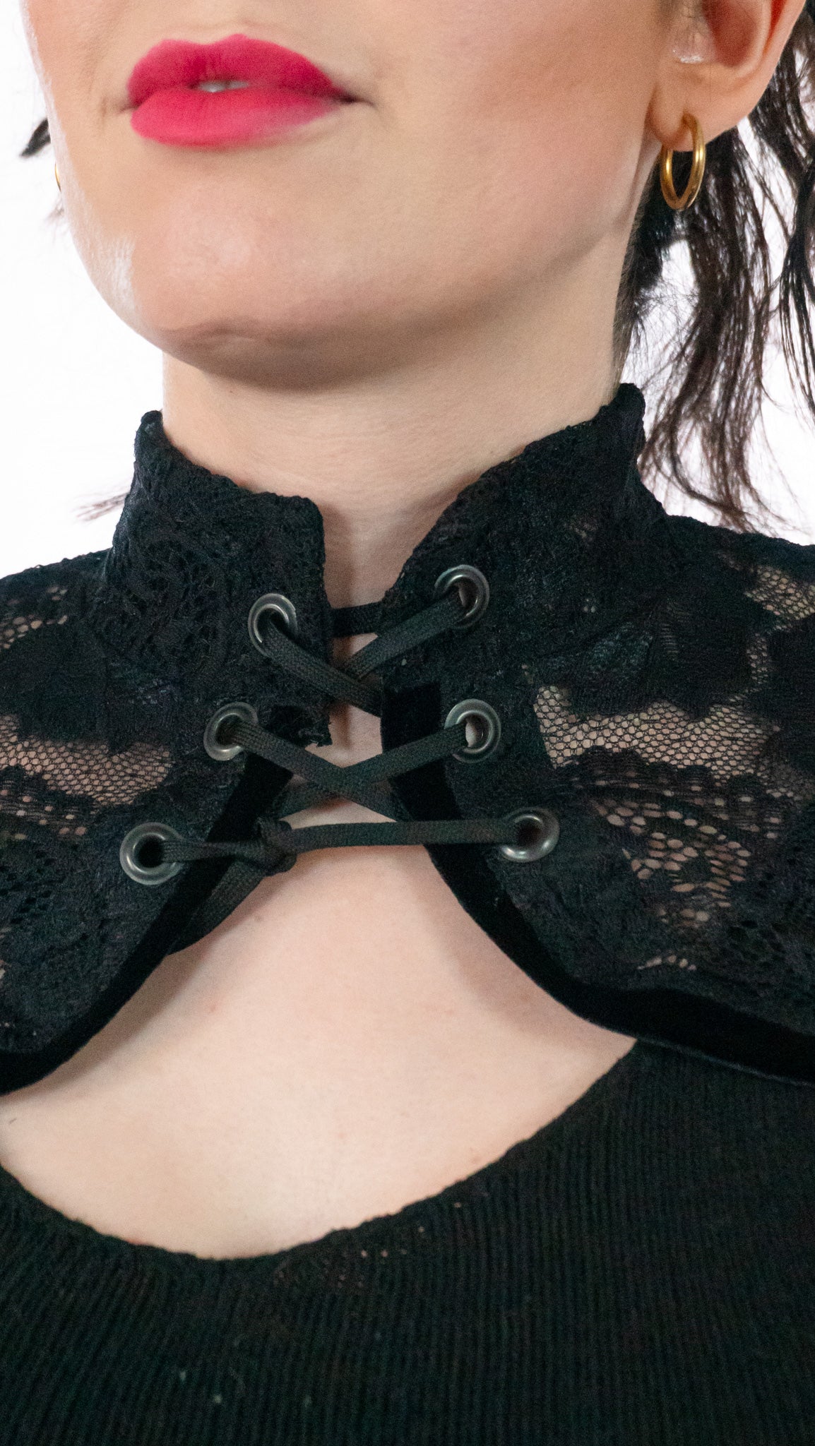 Shadow Sleeves Sheer Black lace Shrug Big sleeve Witch Topper