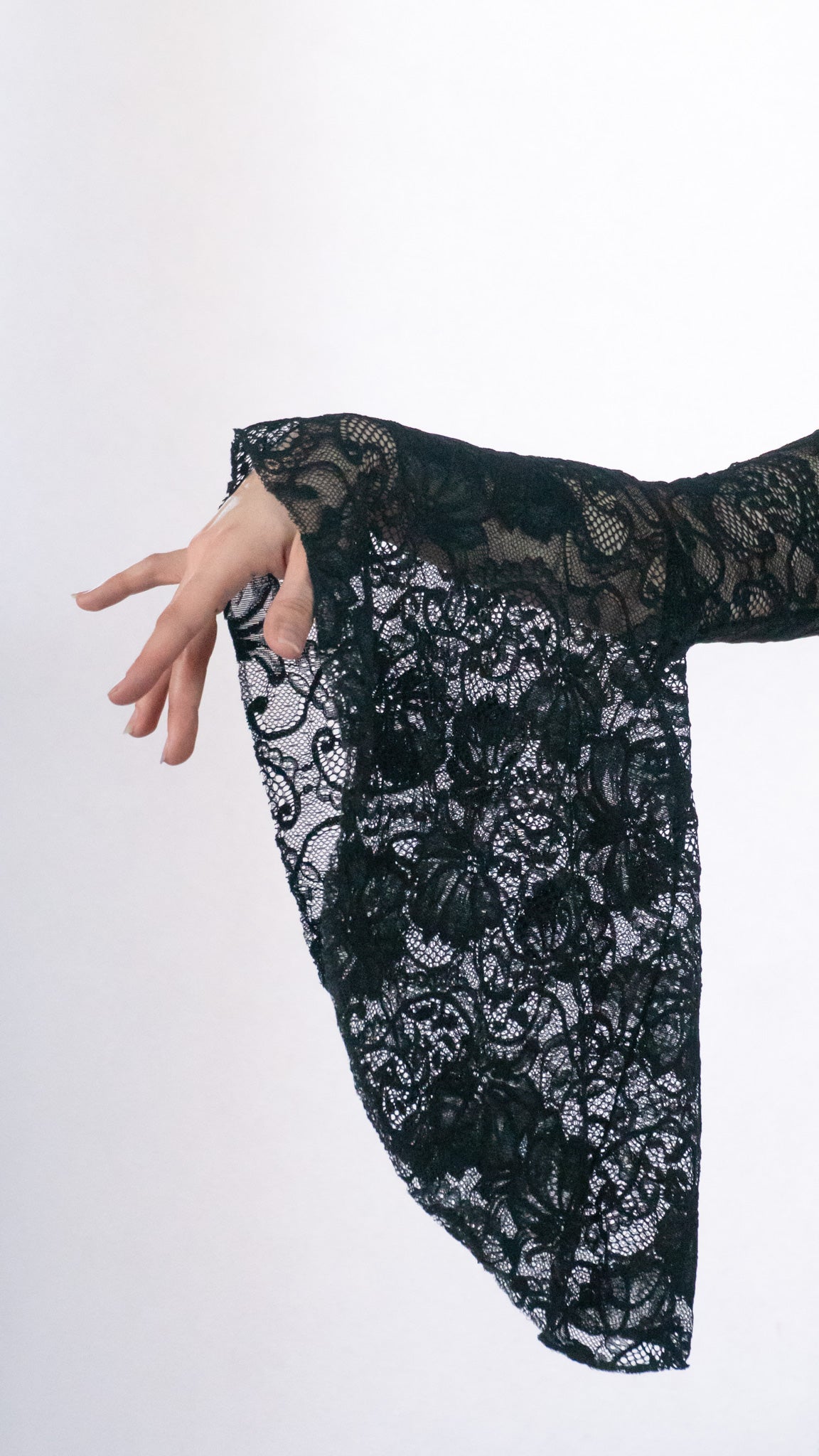 Shadow Sleeves Sheer Black lace Shrug Big sleeve Witch Topper
