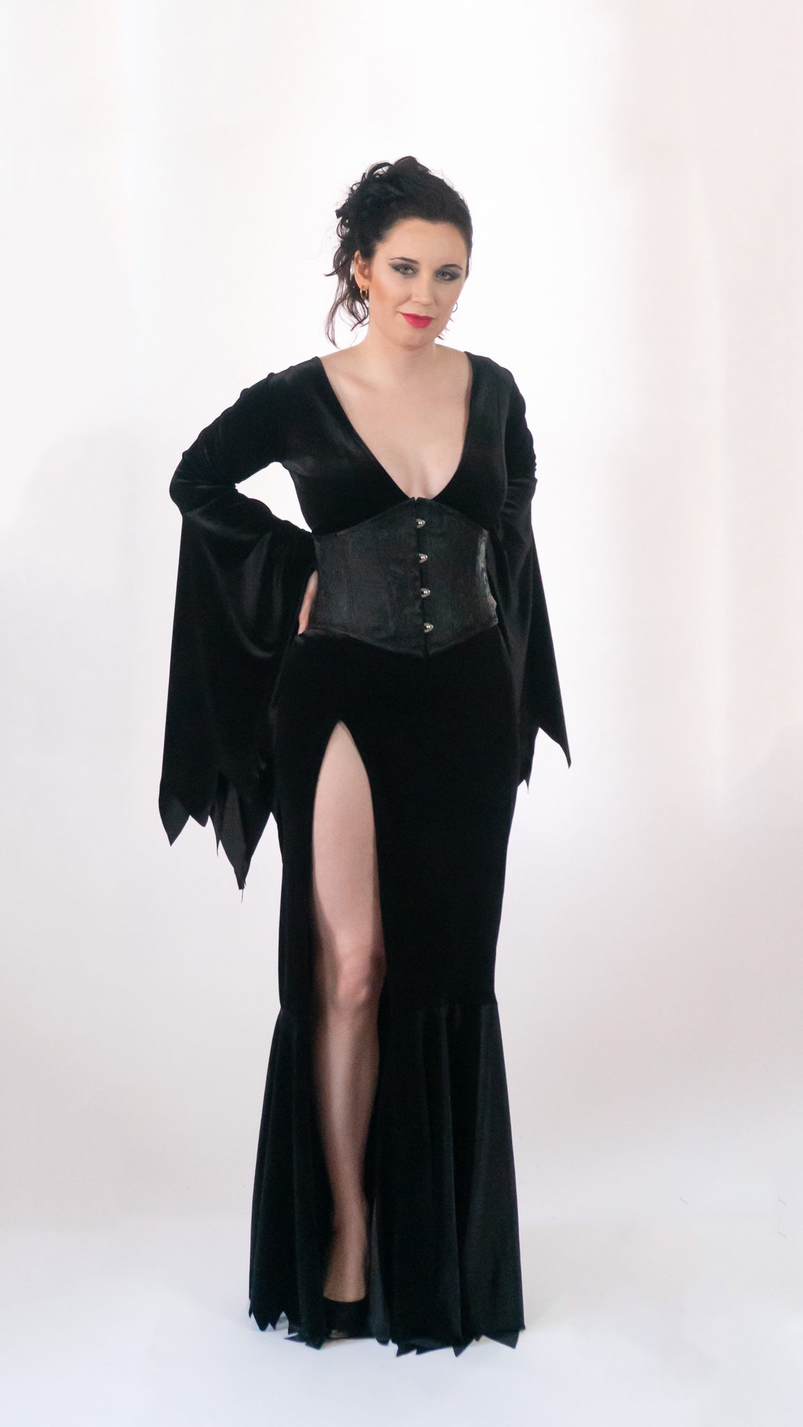 Midnight Bloom Black Brocade Waist Cincher