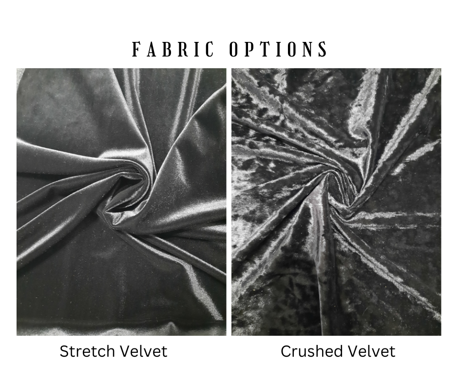 Vintage style 1960s stretch velvet/crush velvet Moriticia Inspired gown with customizable neckline