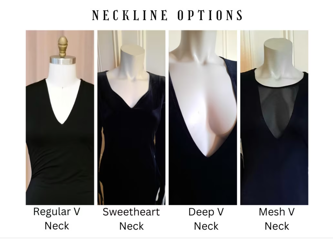 Vintage style 1960s stretch velvet/crush velvet Moriticia Inspired gown with customizable neckline