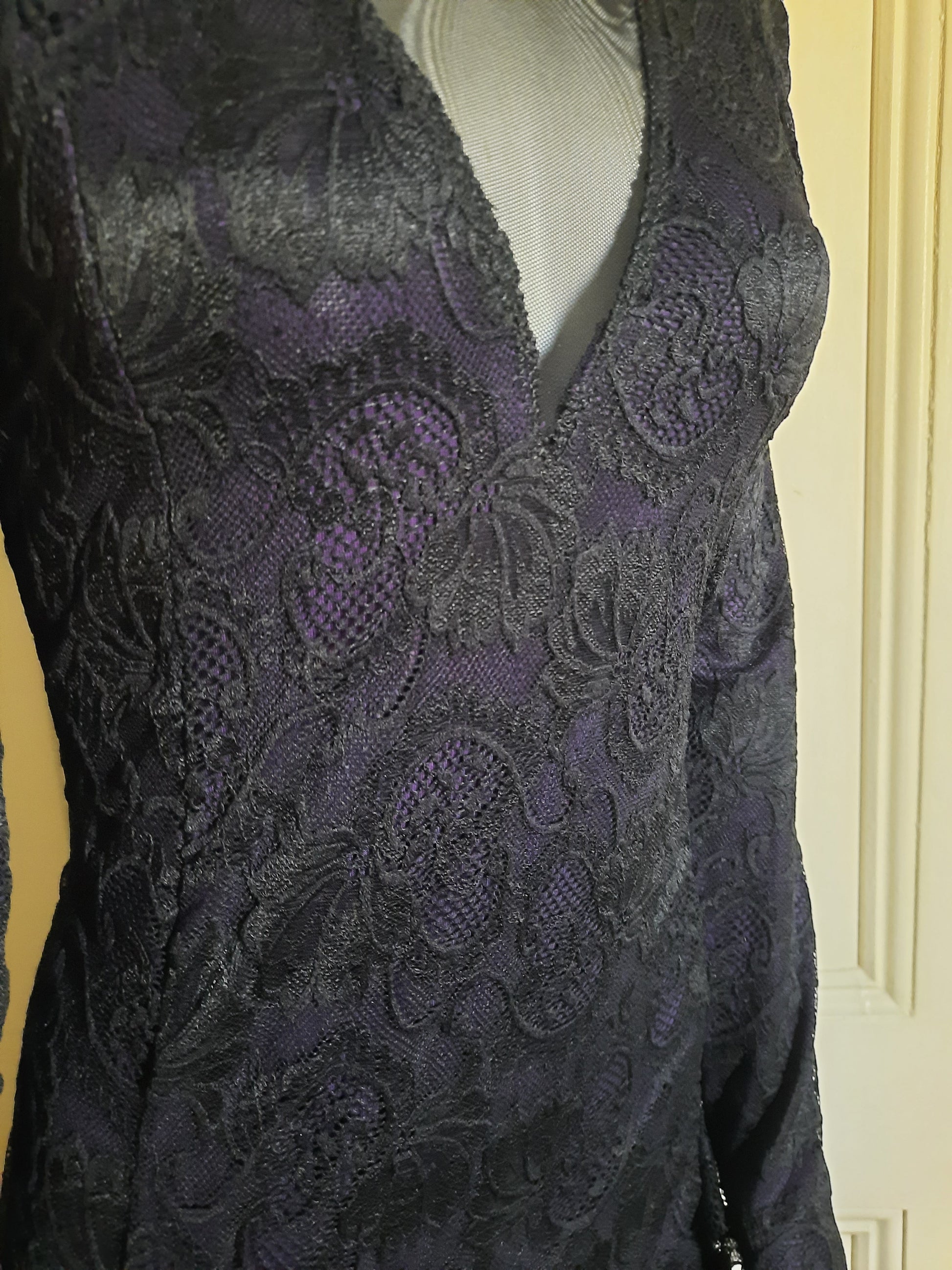 Purple and Black Lace Dark Bebe Gown Eclipse Costumes Purple and Black Lace Dark Bebe Gown Eclipse Costumes