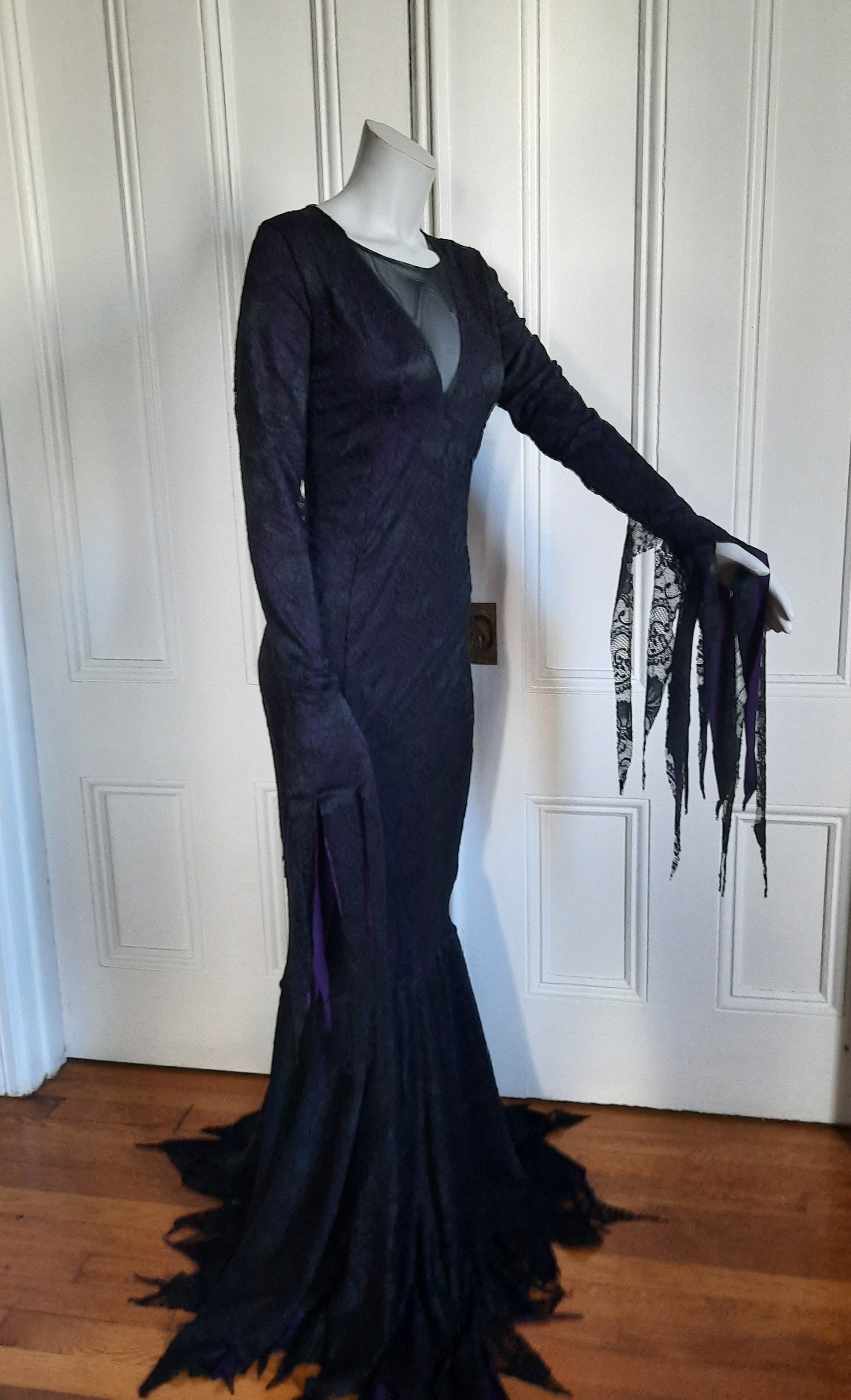 Purple and Black Lace Dark Bebe Gown Eclipse Costumes Purple and Black Lace Dark Bebe Gown Eclipse Costumes