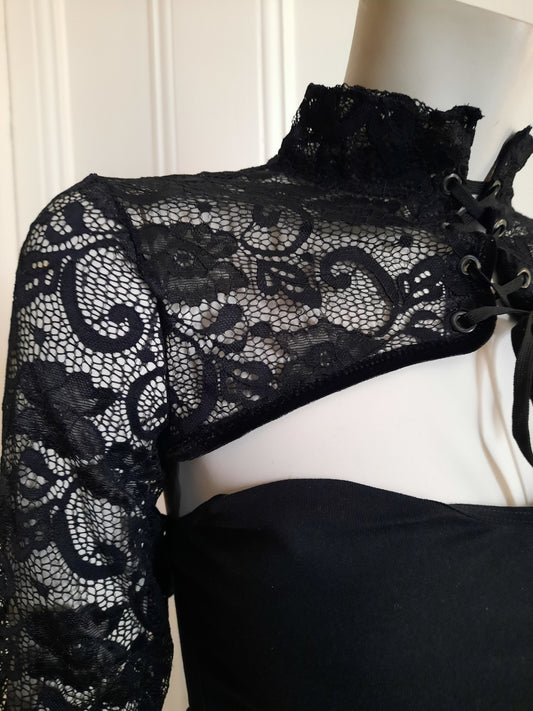 Shadow Sleeves Sheer Black lace Shrug Big sleeve Witch Topper