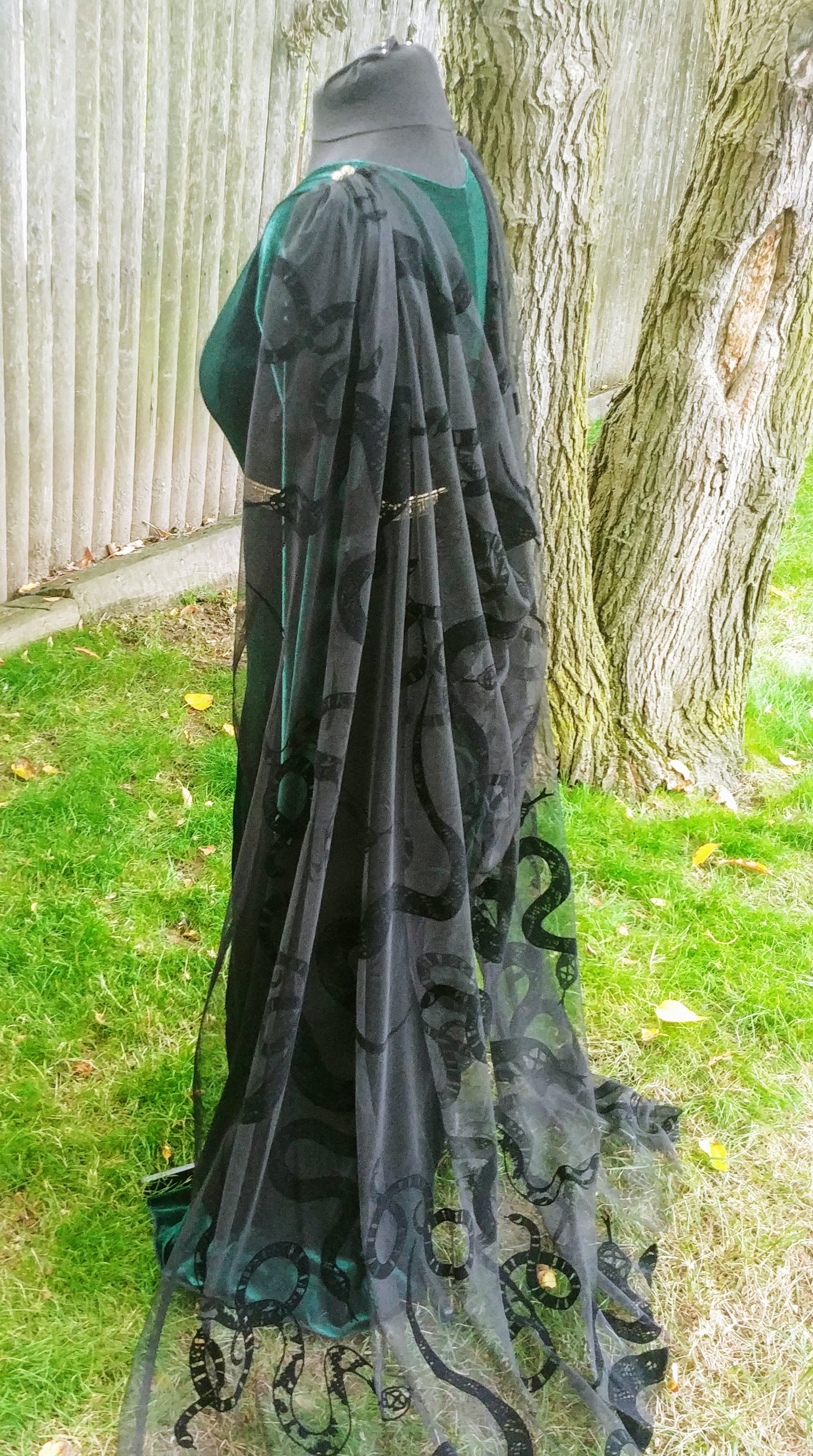 Green Velvet Goddess Medusa Sexy Snake Costume Dress with Slit Eclipse Costumes Green Velvet Goddess Medusa Sexy Snake Costume Dress with Slit Eclipse Costumes